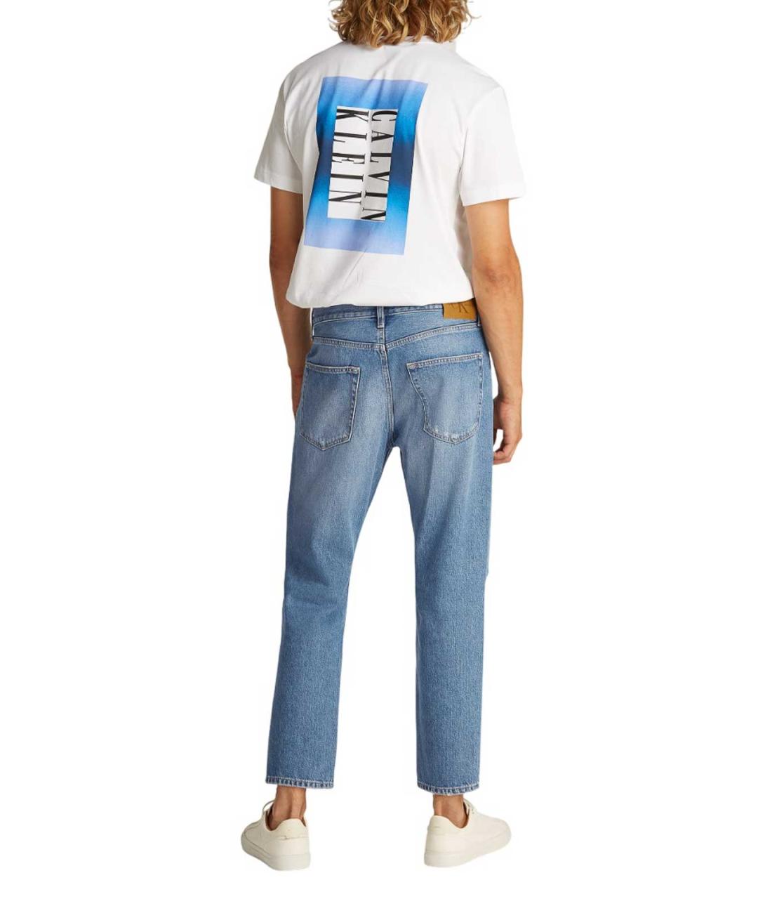 CALVIN KLEIN Голубые хлопковые прямые джинсы, фото 5