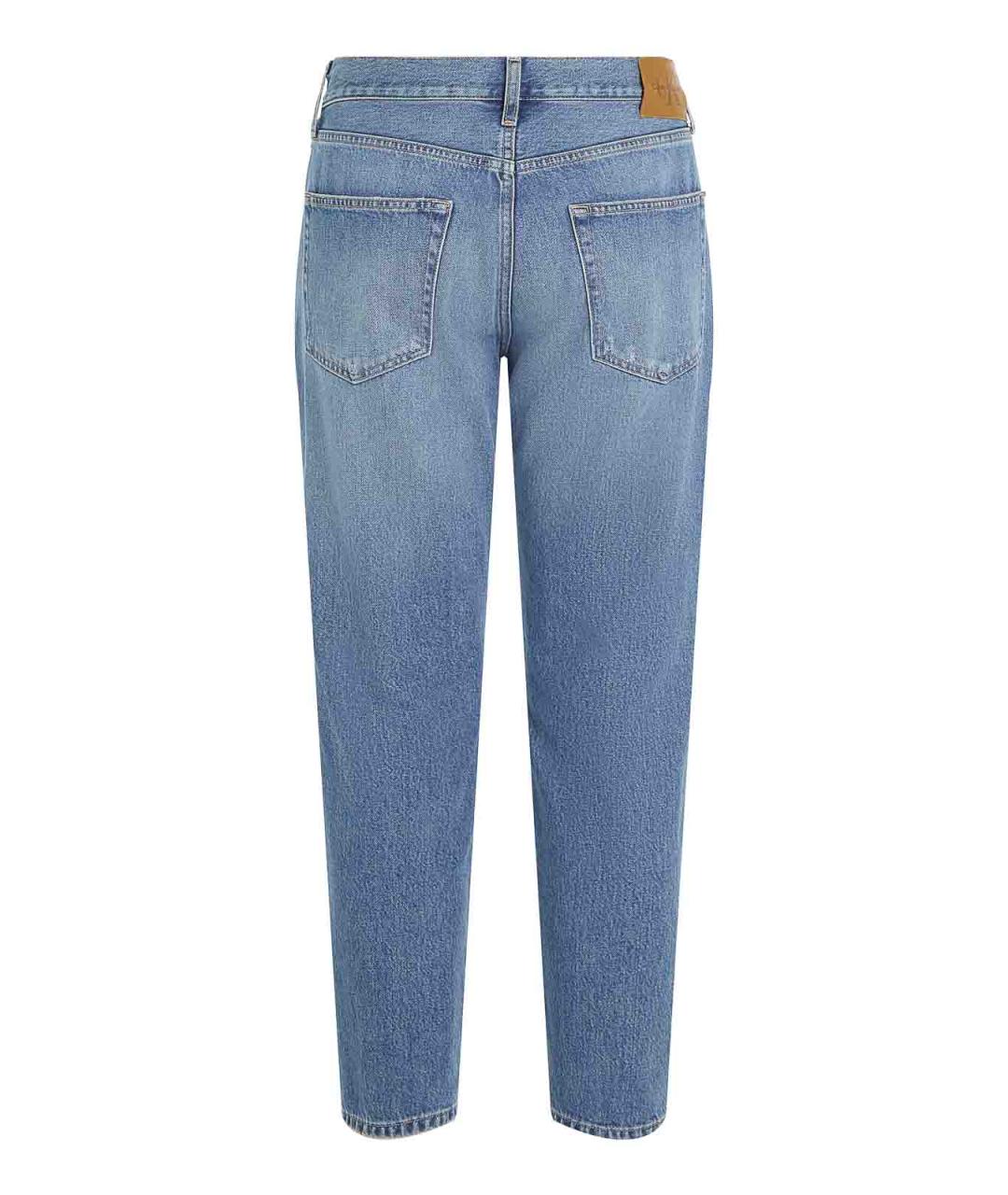 CALVIN KLEIN Голубые хлопковые прямые джинсы, фото 2