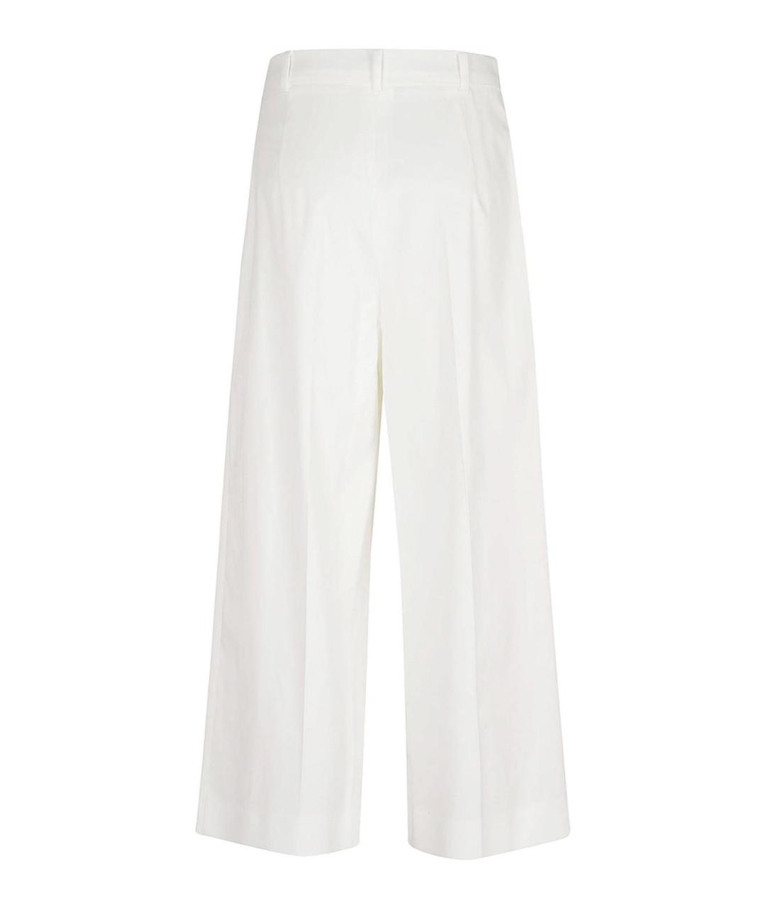 MAX MARA Белые хлопковые брюки широкие, фото 2
