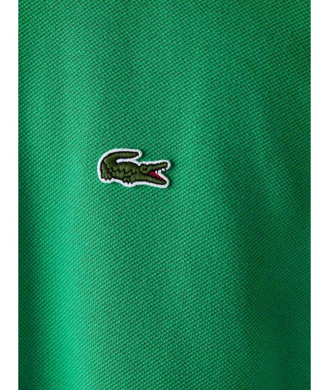 LACOSTE Зеленое хлопковое поло с коротким рукавом, фото 3
