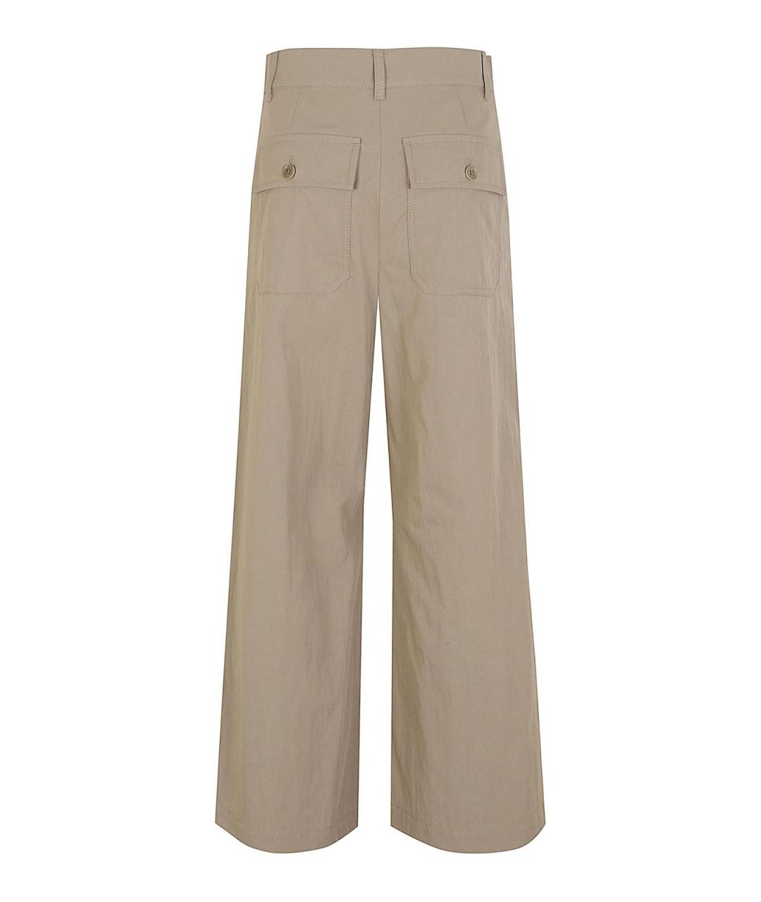 WEEKEND MAX MARA Бежевые хлопковые прямые брюки, фото 2