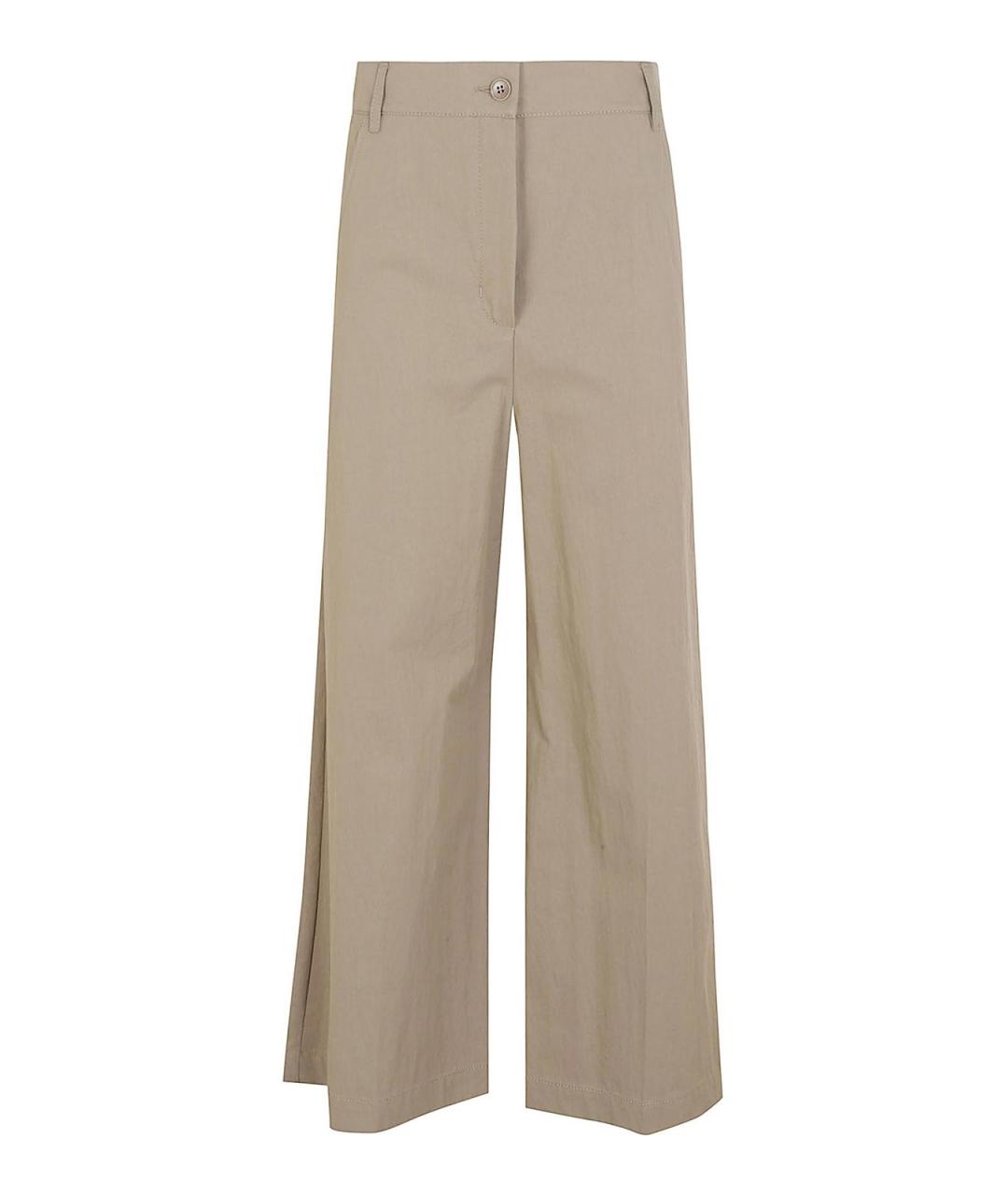 WEEKEND MAX MARA Бежевые хлопковые прямые брюки, фото 1