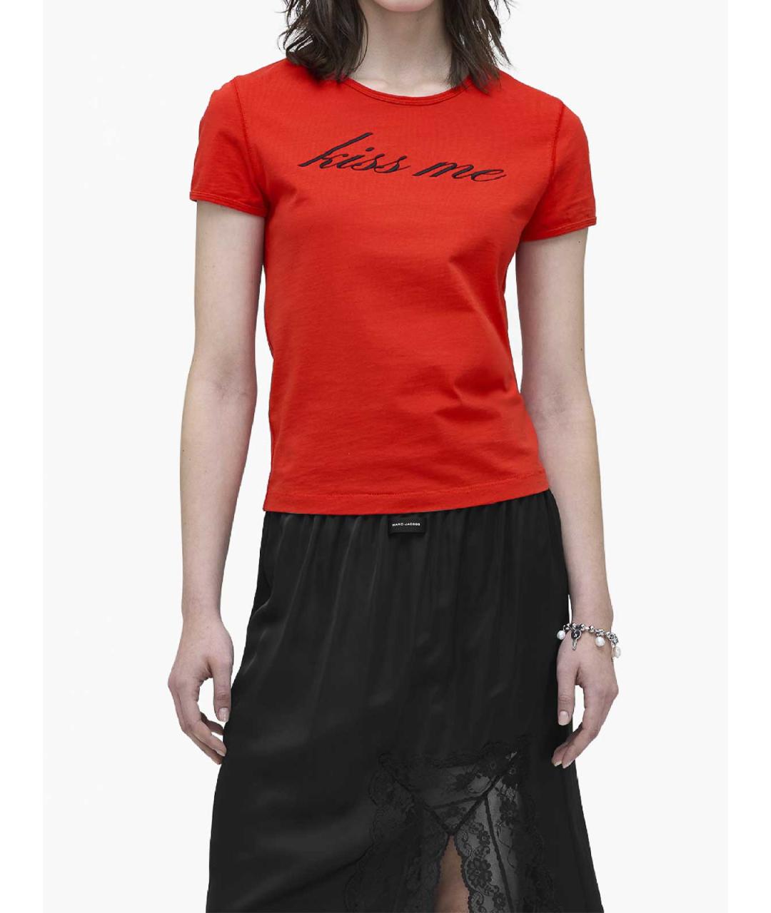 MARC JACOBS Красная хлопковая футболка, фото 4