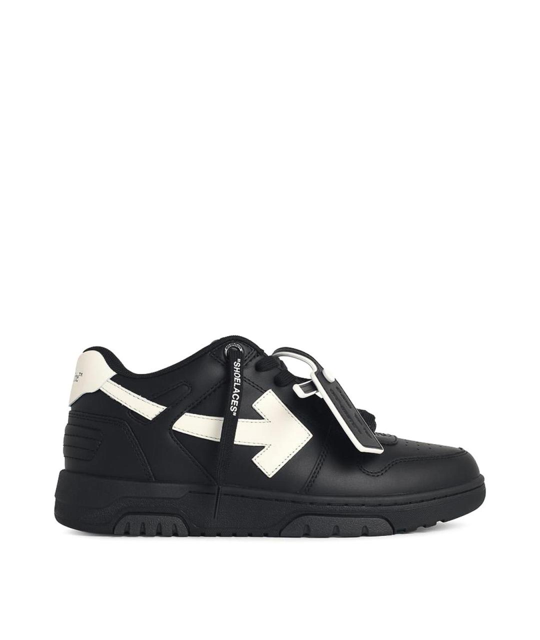 OFF-WHITE Черные кожаные низкие кроссовки / кеды, фото 1