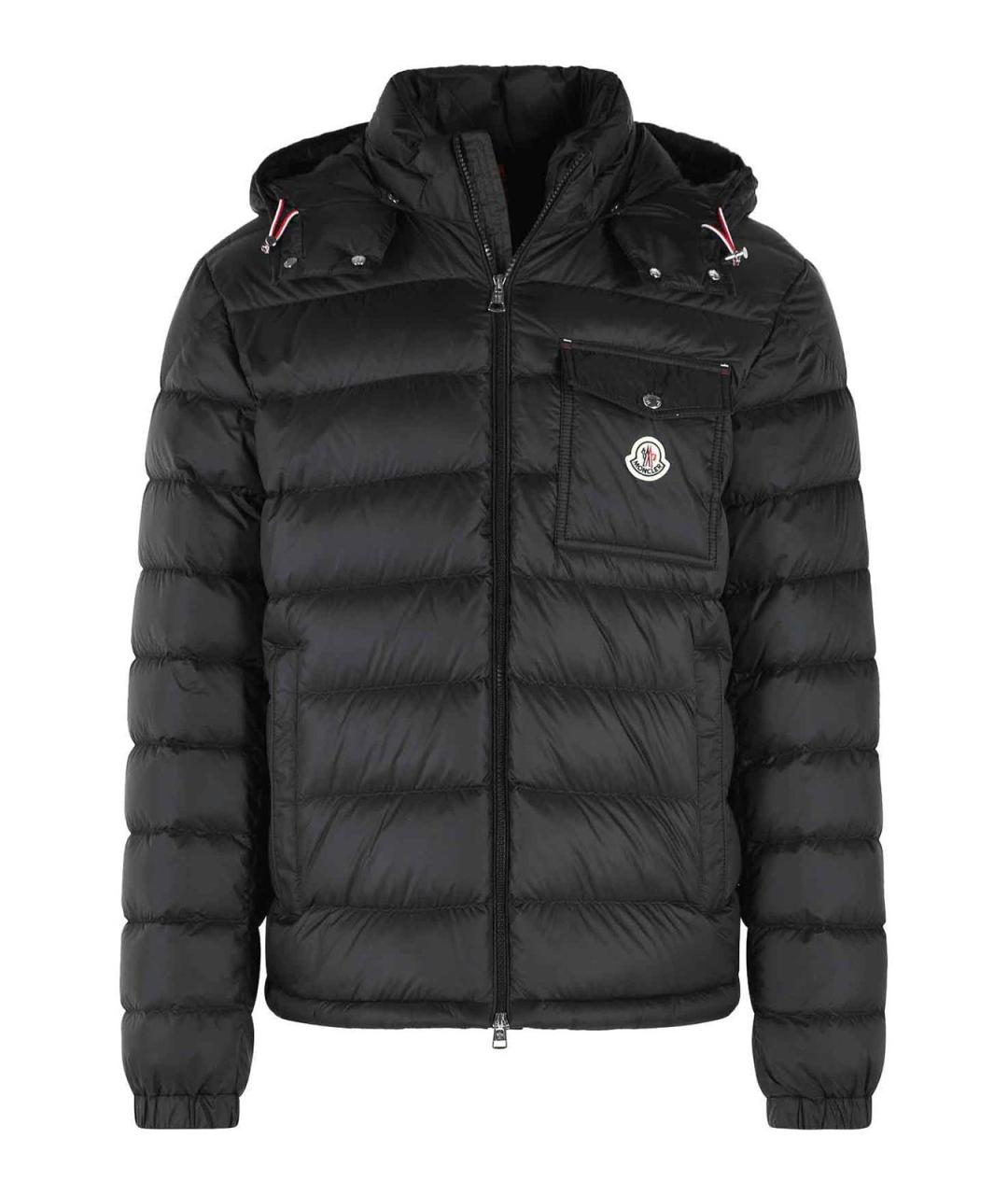 MONCLER Черный полиамидовый пуховик, фото 1