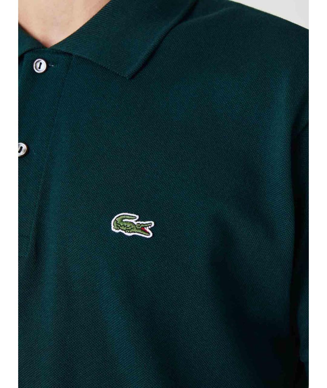 LACOSTE Зеленое хлопковое поло с коротким рукавом, фото 3
