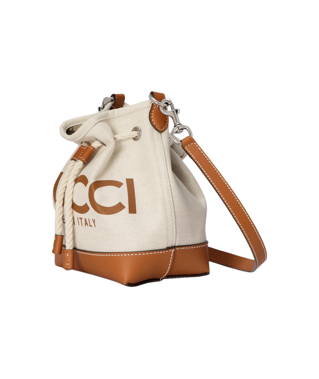 GUCCI Бежевая хлопковая сумка через плечо, фото 1