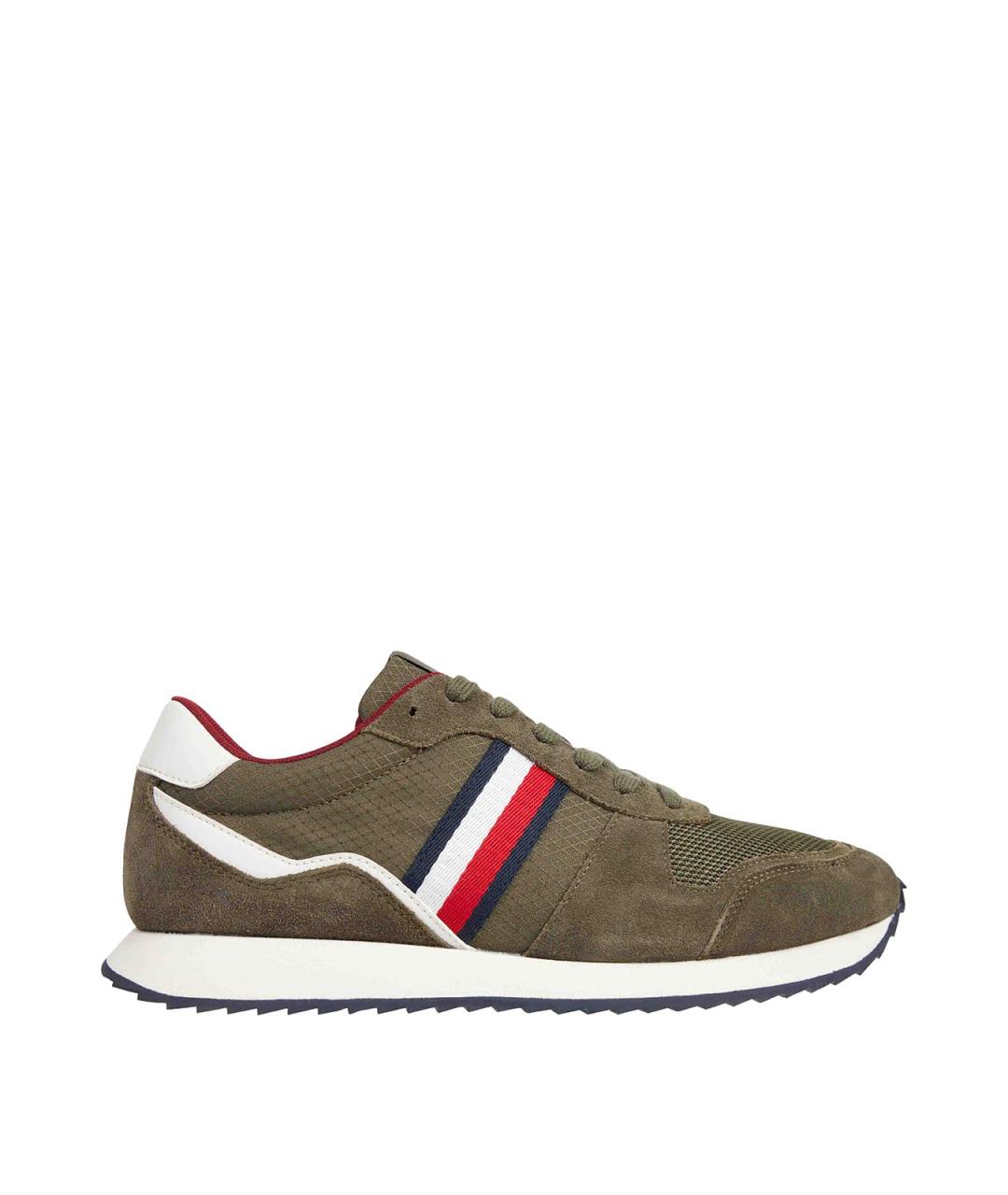 TOMMY HILFIGER Хаки замшевые низкие кроссовки / кеды, фото 1