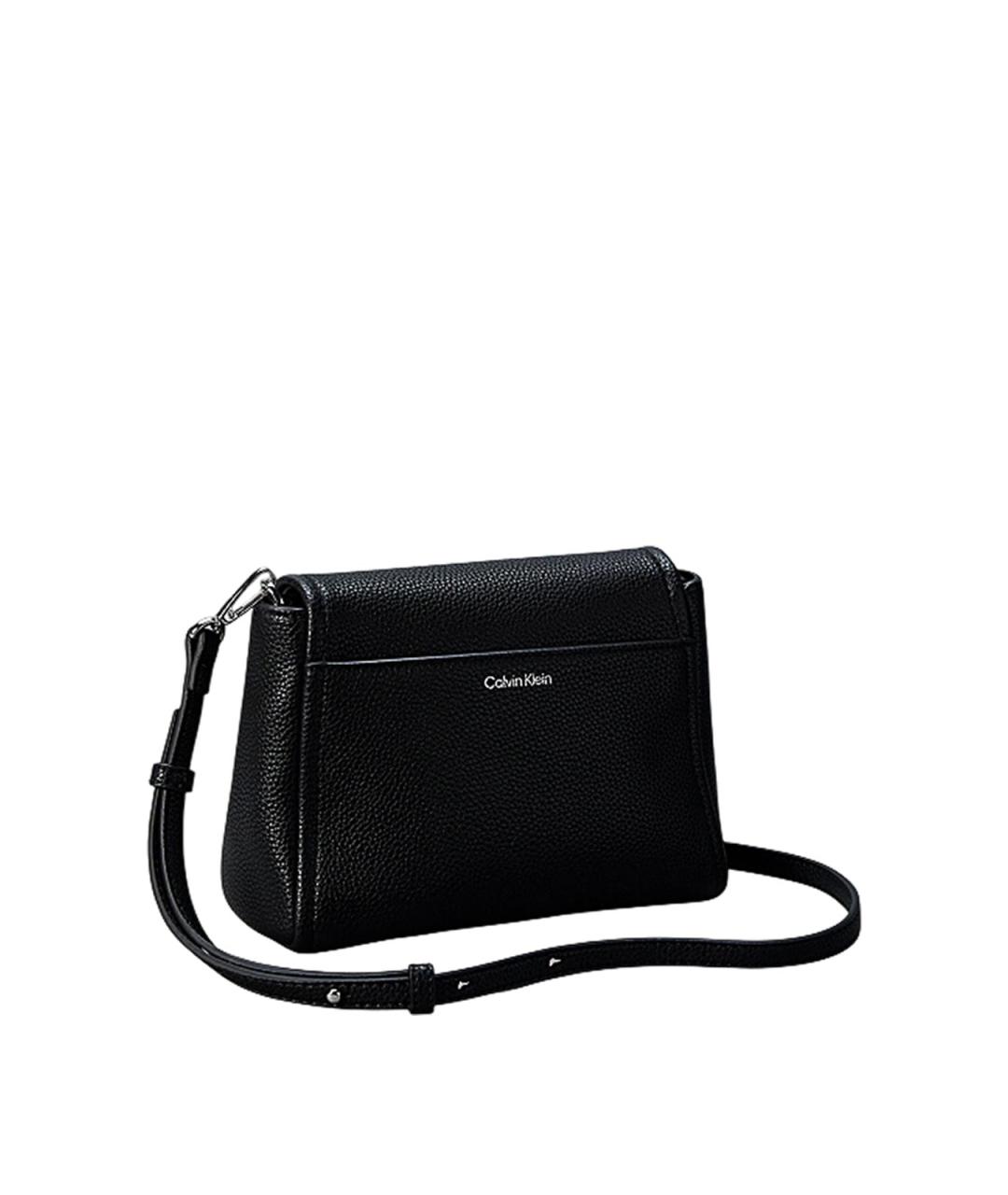 CALVIN KLEIN Черная сумка через плечо из искусственной кожи, фото 2