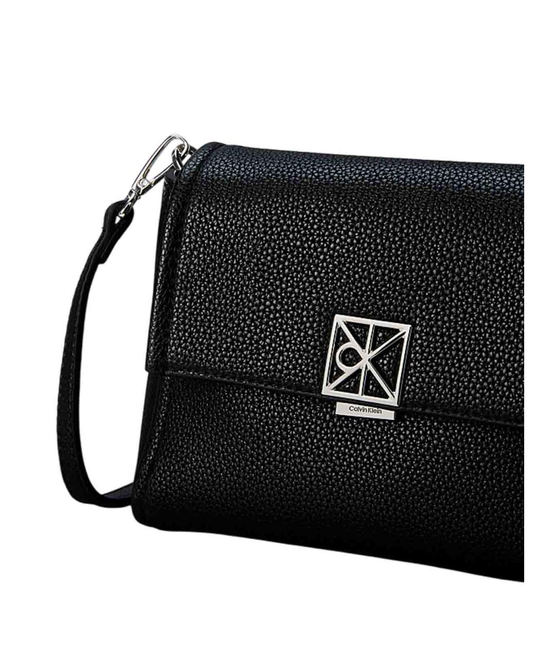 CALVIN KLEIN Черная сумка через плечо из искусственной кожи, фото 4