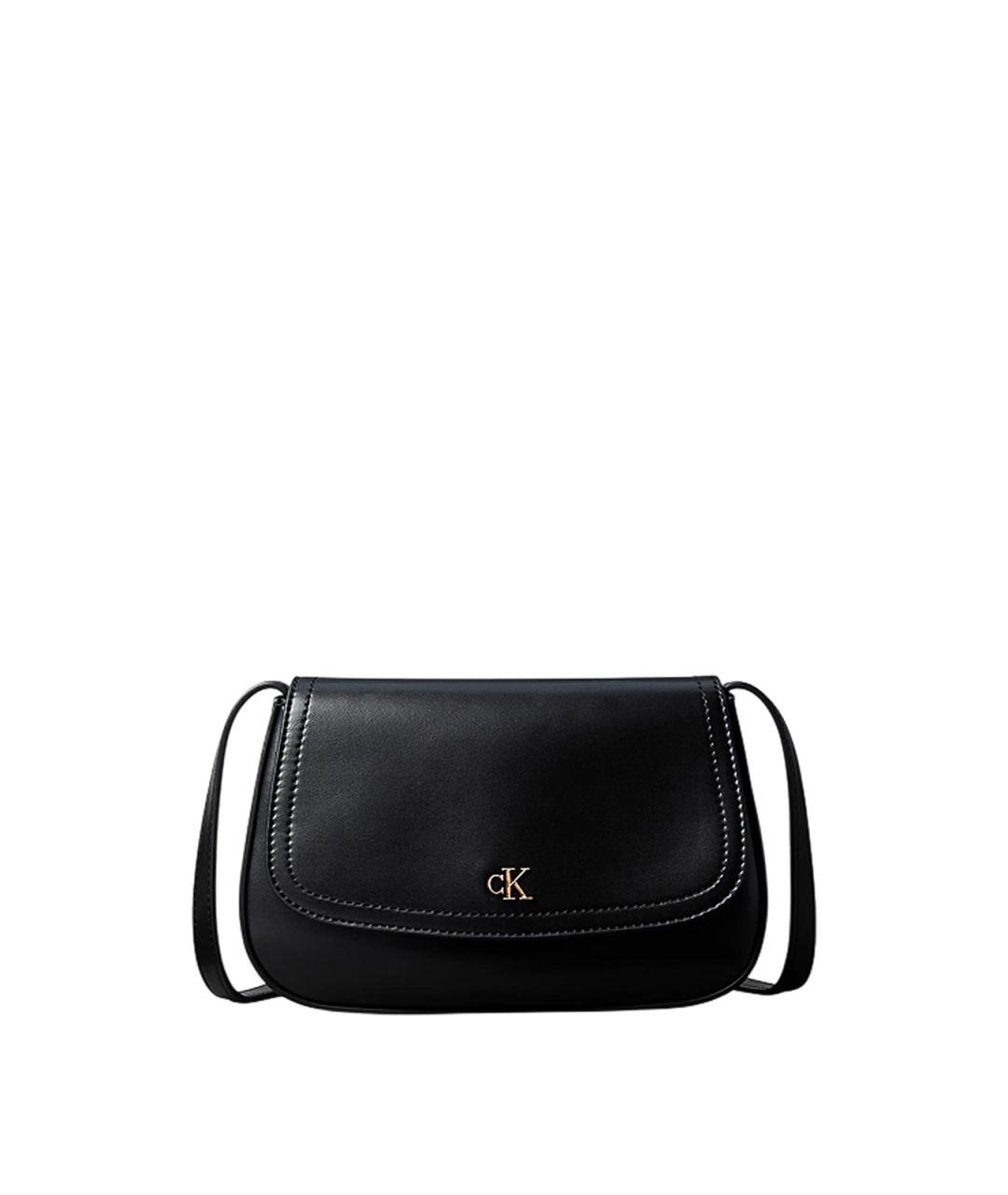 CALVIN KLEIN Черная сумка через плечо из искусственной кожи, фото 1