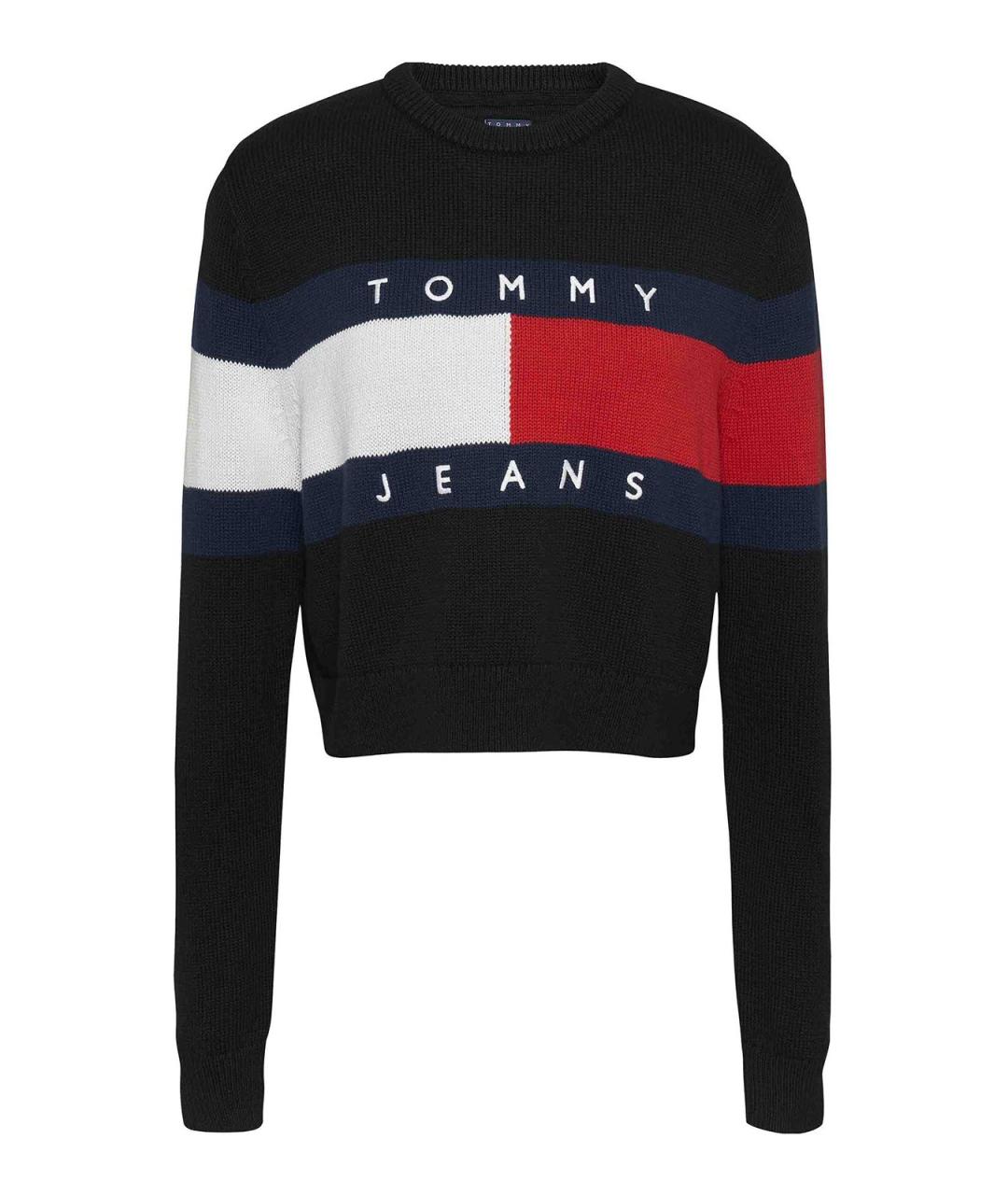 TOMMY HILFIGER Черный хлопковый джемпер / свитер, фото 1