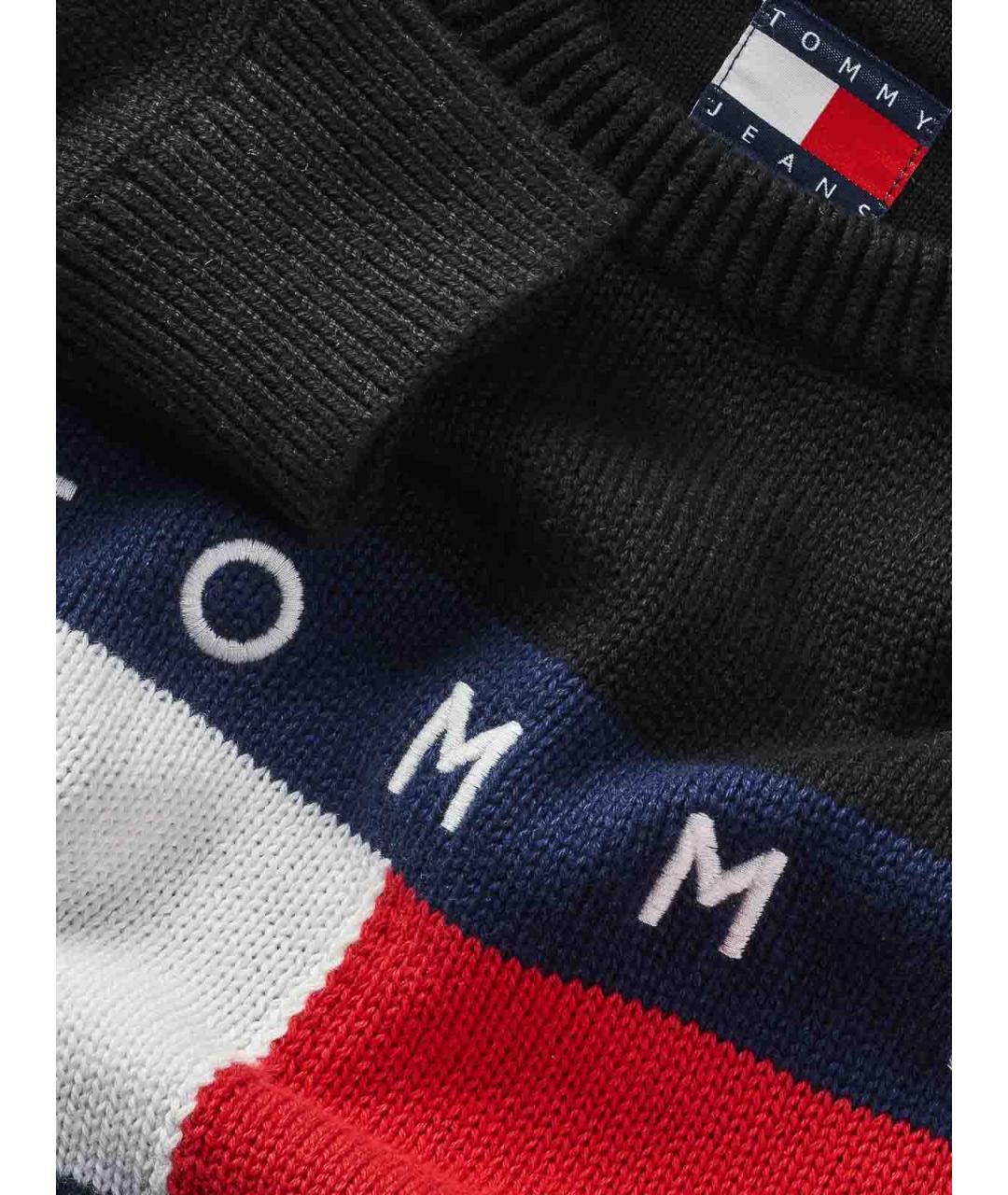 TOMMY HILFIGER Черный хлопковый джемпер / свитер, фото 3
