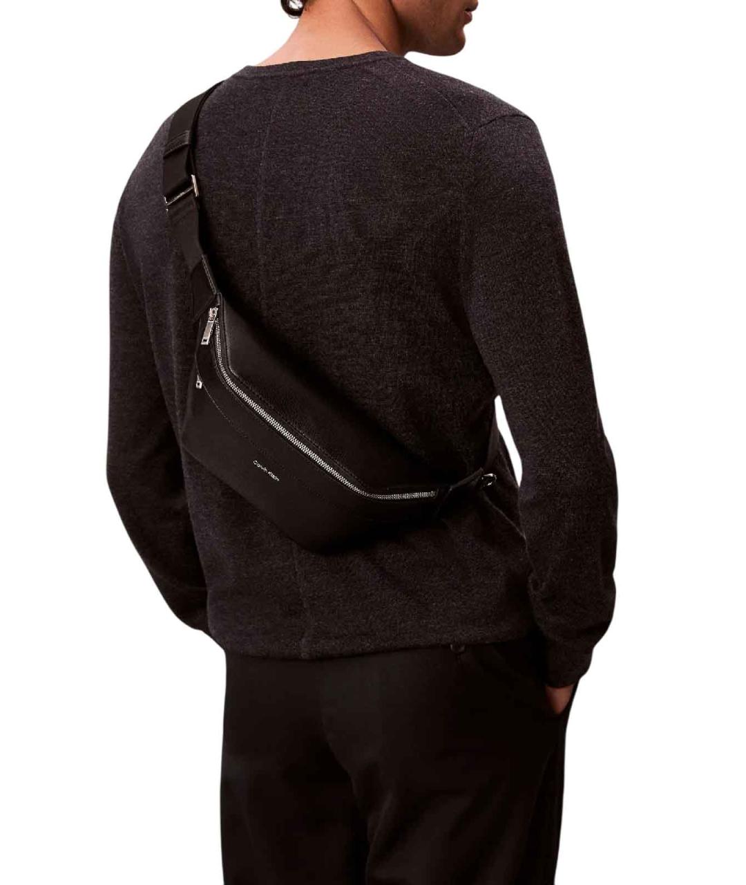 CALVIN KLEIN Черная поясная сумка из искусственной кожи, фото 5