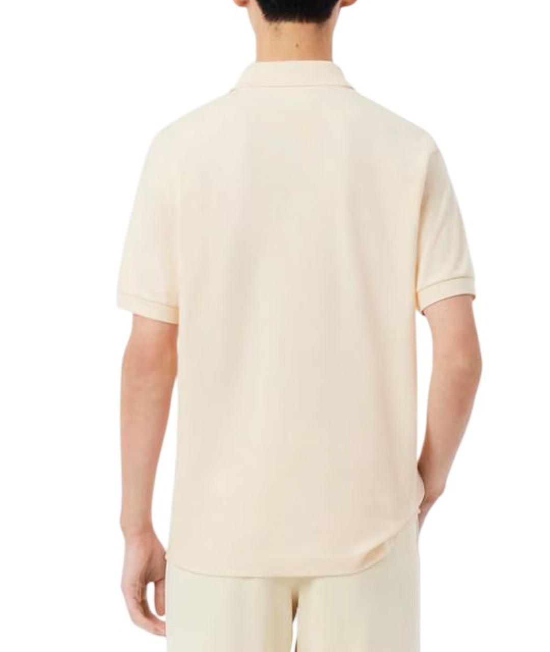 LACOSTE Бежевое хлопковое поло с коротким рукавом, фото 5