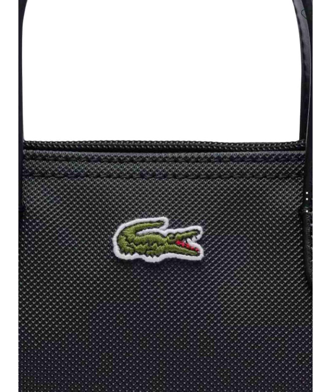 LACOSTE Черная сумка тоут из искусственной кожи, фото 4