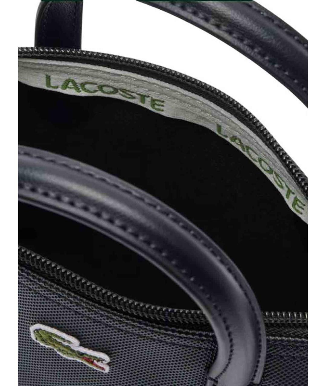 LACOSTE Черная сумка тоут из искусственной кожи, фото 5