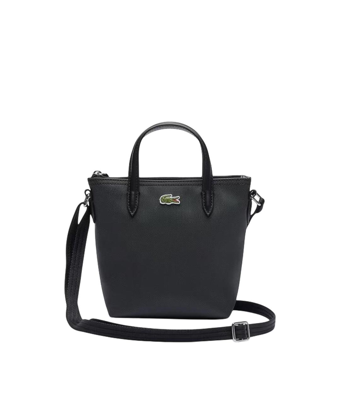 LACOSTE Черная сумка тоут из искусственной кожи, фото 1