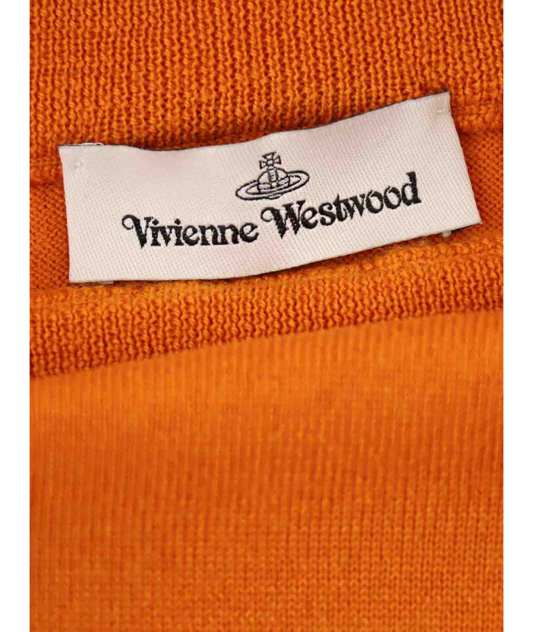 VIVIENNE WESTWOOD Оранжевая шерстяная юбка миди, фото 5
