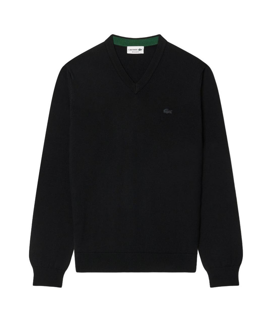 LACOSTE Черный шерстяной джемпер / свитер, фото 1