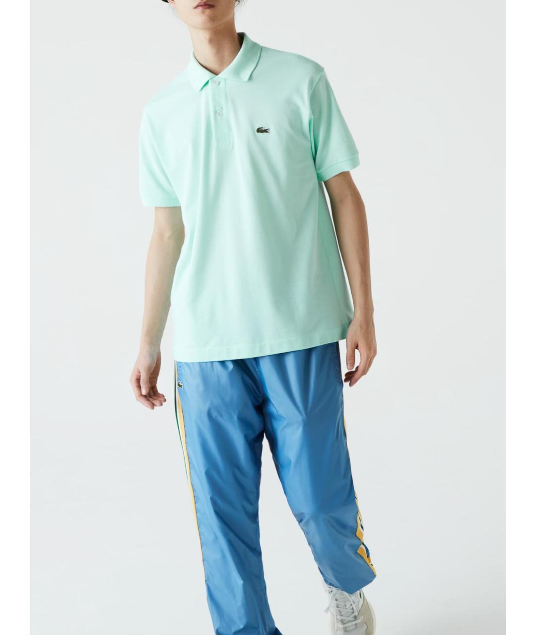 LACOSTE Голубое хлопковое поло с коротким рукавом, фото 4
