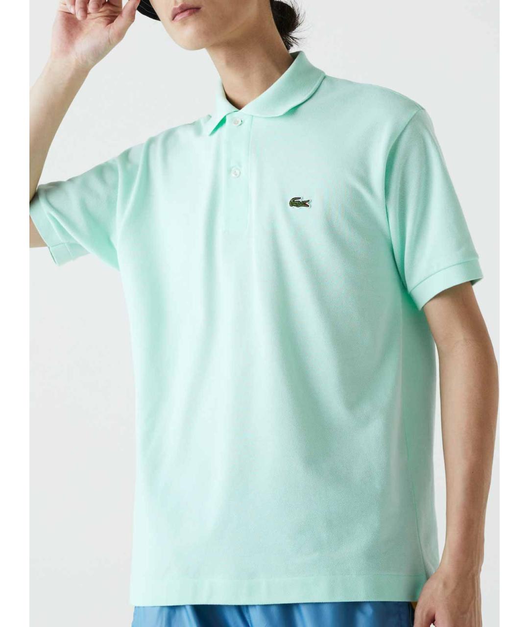 LACOSTE Голубое хлопковое поло с коротким рукавом, фото 2