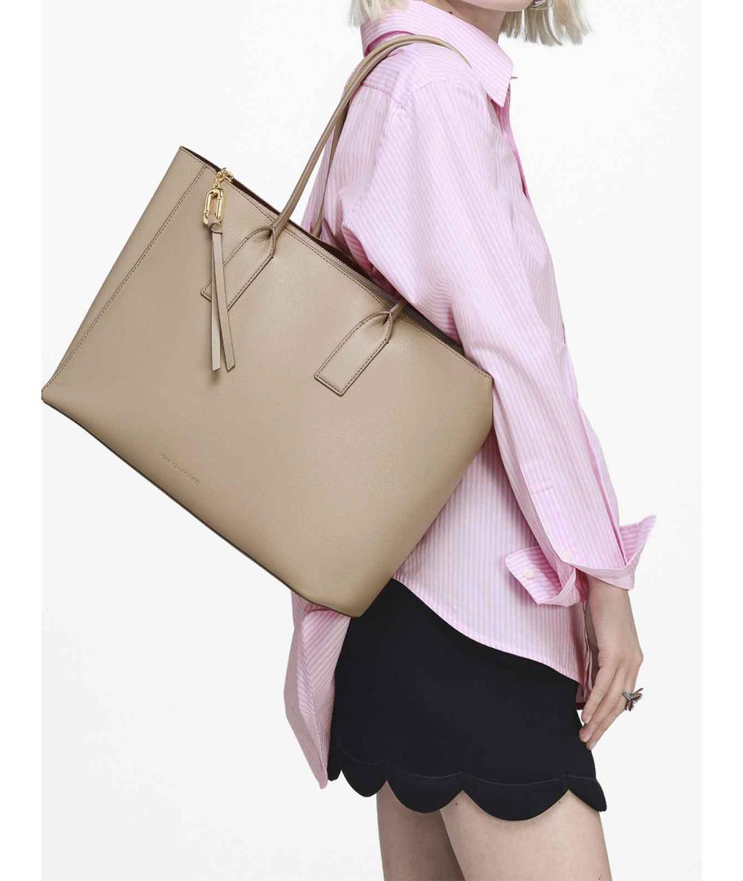 MARC JACOBS Бежевая кожаная сумка тоут, фото 3