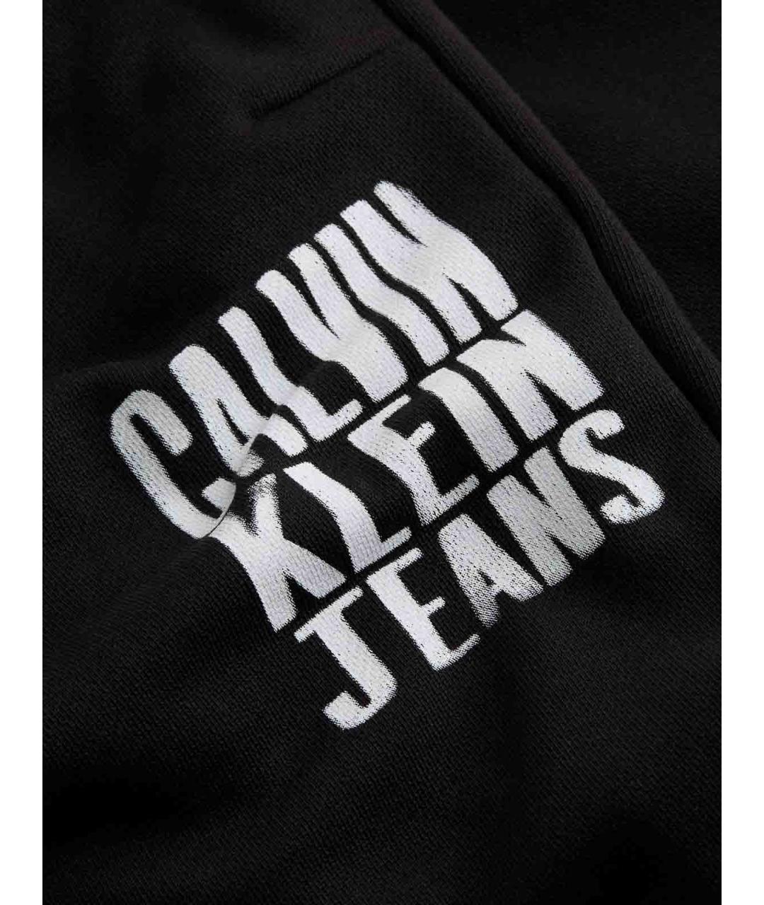 CALVIN KLEIN Черные хлопковые повседневные брюки, фото 3