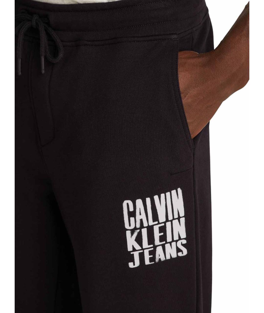 CALVIN KLEIN Черные хлопковые повседневные брюки, фото 7