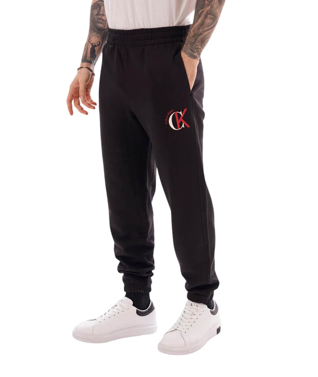 CALVIN KLEIN Черные хлопковые повседневные брюки, фото 2