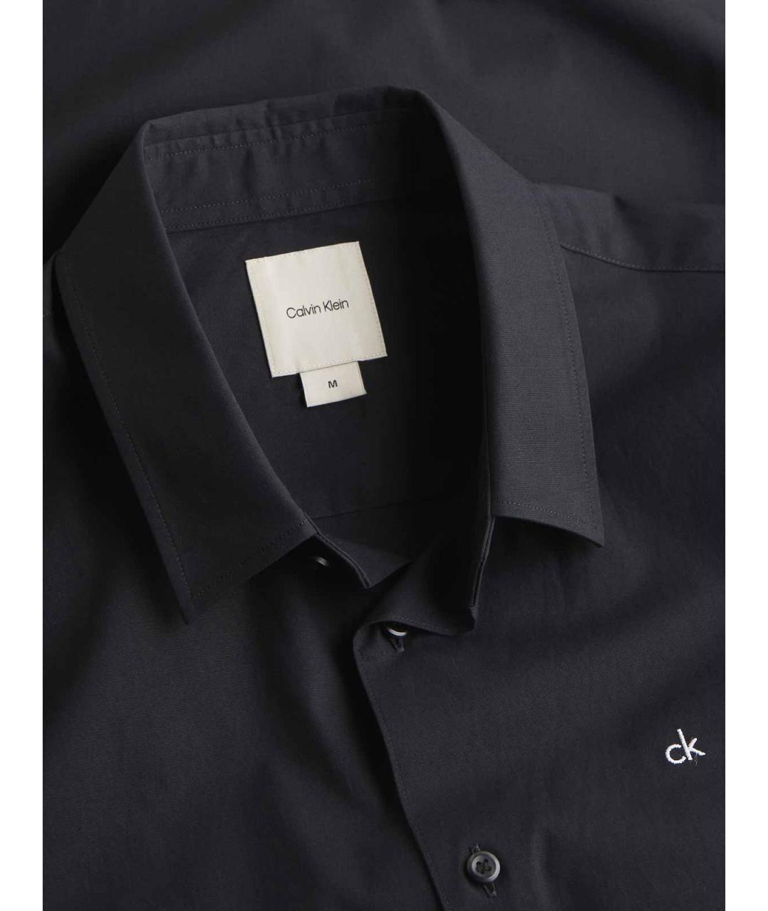 CALVIN KLEIN Черная хлопковая классическая рубашка, фото 4