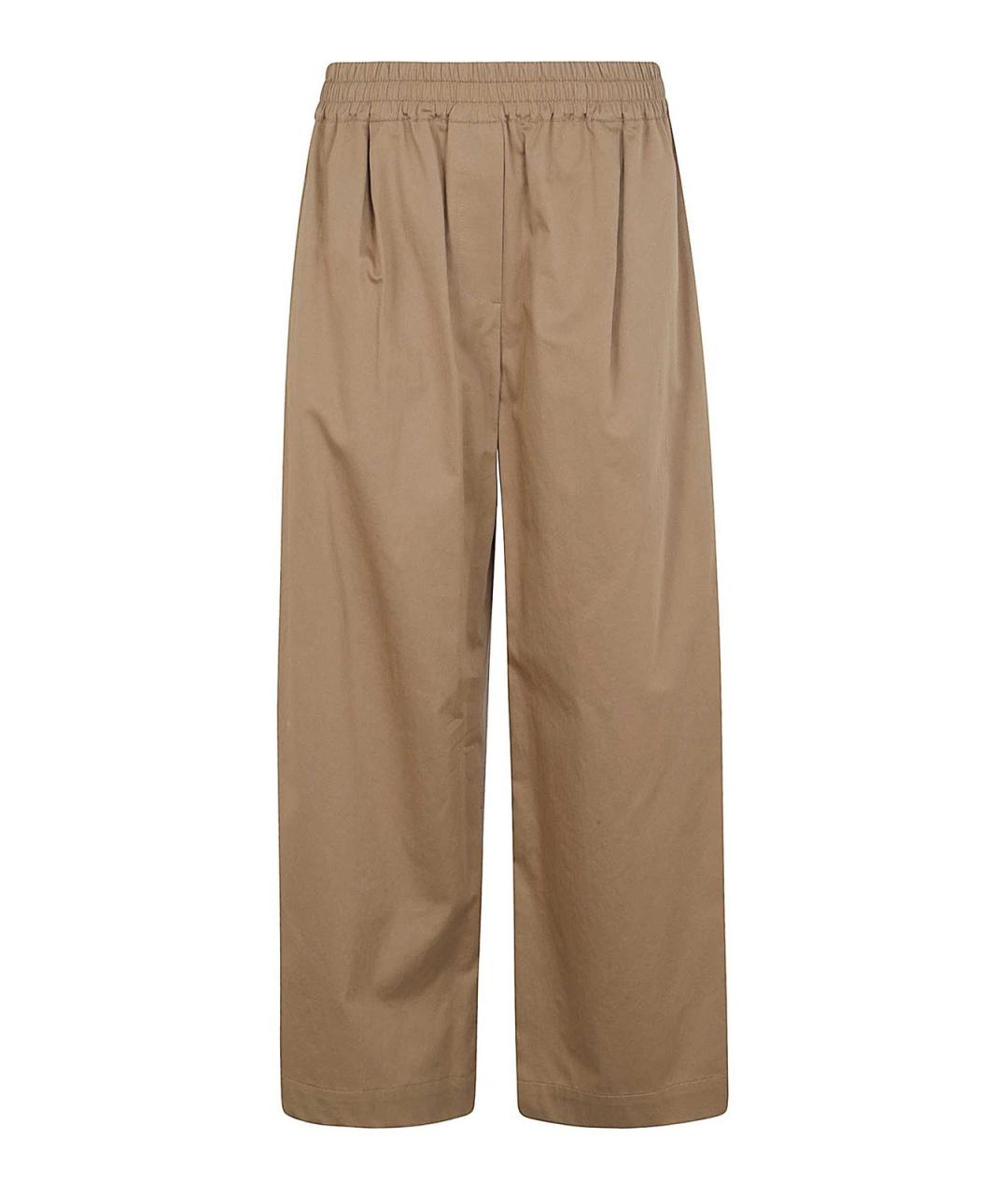 WEEKEND MAX MARA Коричневые хлопковые прямые брюки, фото 1