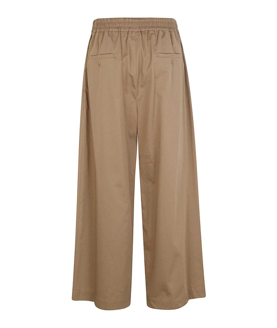 WEEKEND MAX MARA Коричневые хлопковые прямые брюки, фото 2