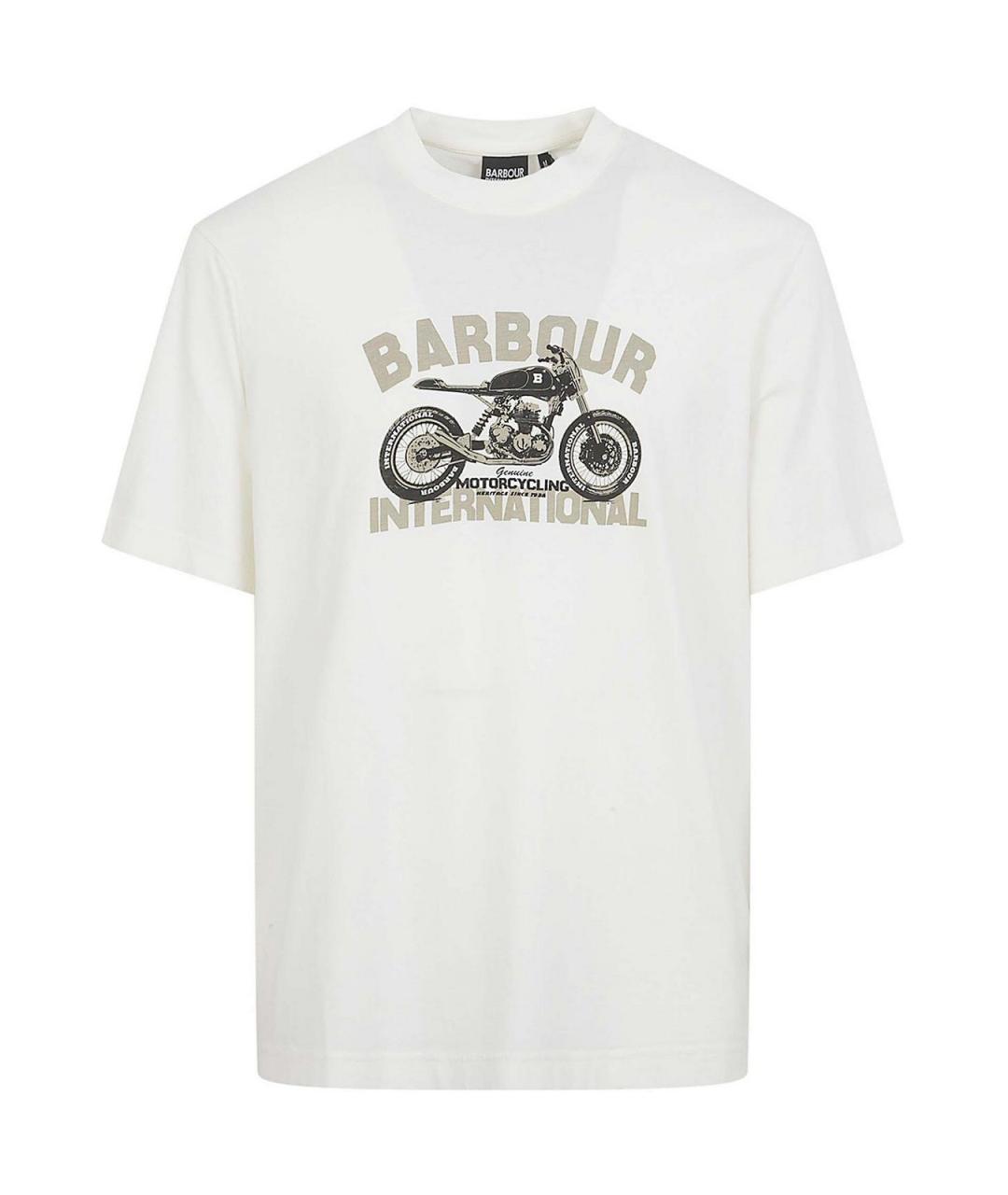 BARBOUR Белая хлопковая футболка, фото 1
