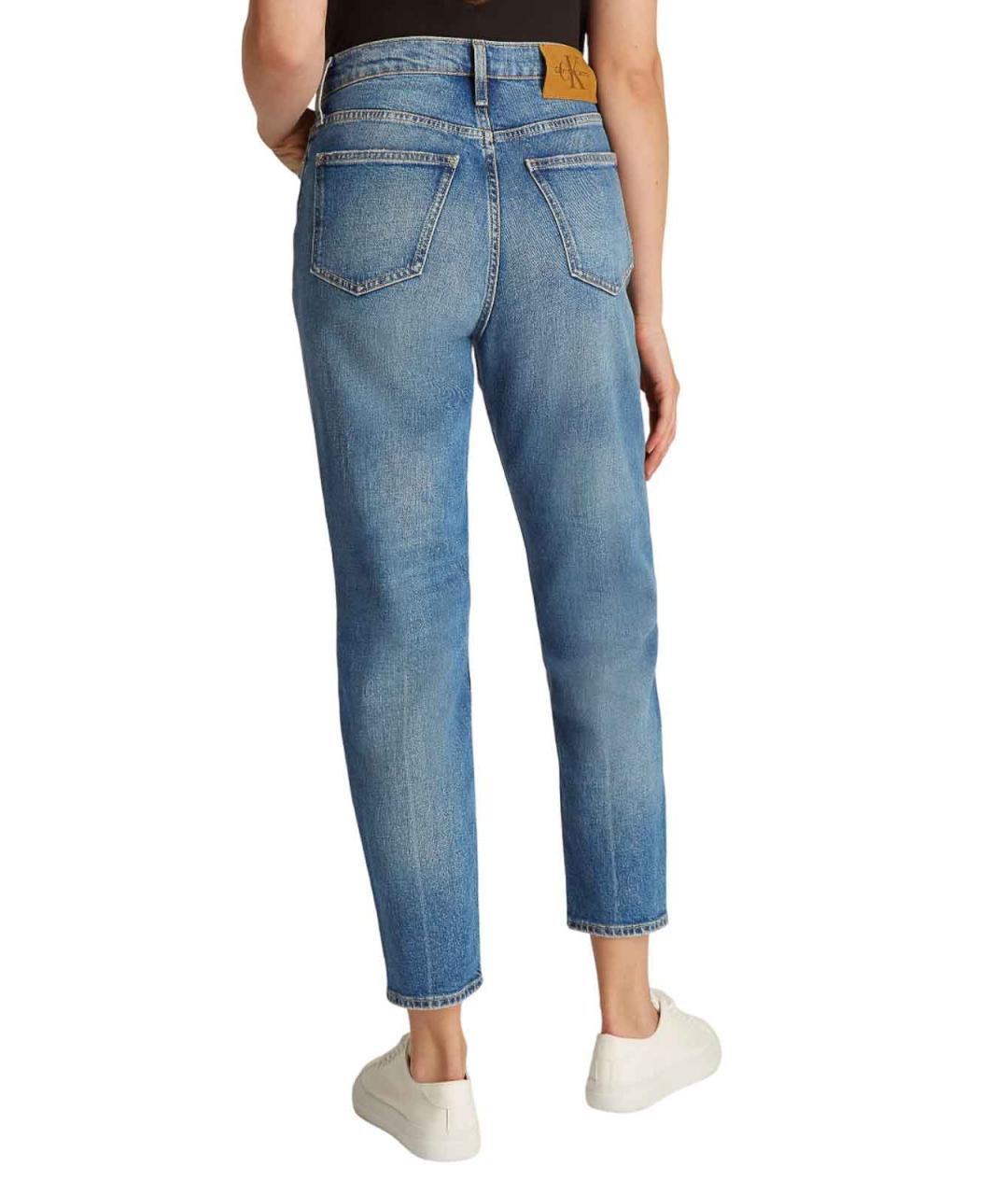 CALVIN KLEIN Синие хлопковые прямые джинсы, фото 4