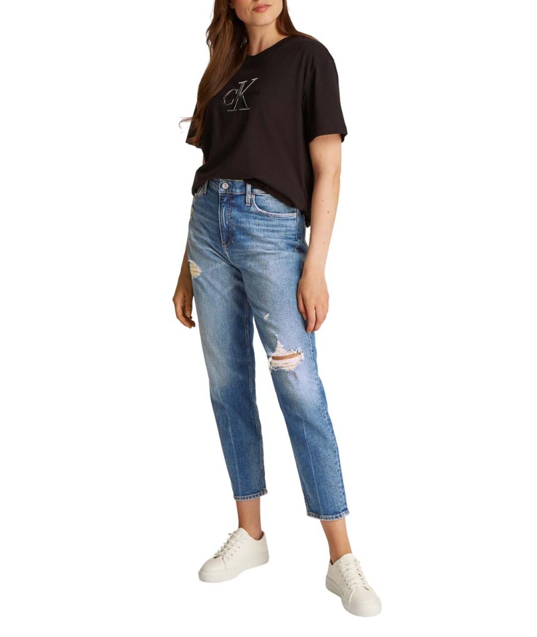 CALVIN KLEIN Синие хлопковые прямые джинсы, фото 5
