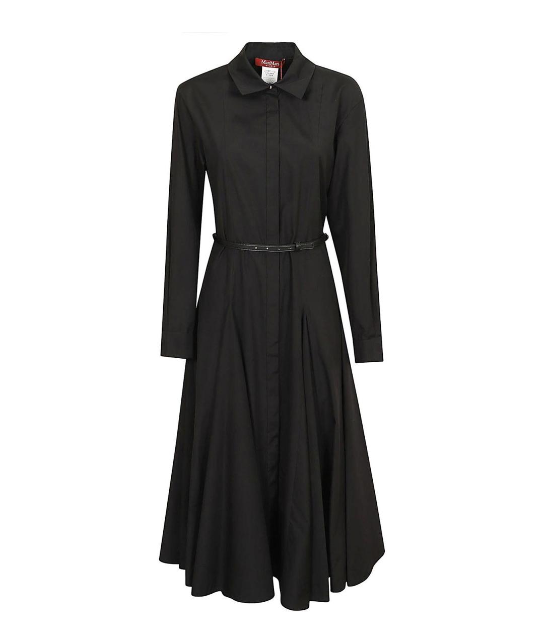 MAX MARA Черное хлопковое повседневное платье, фото 1