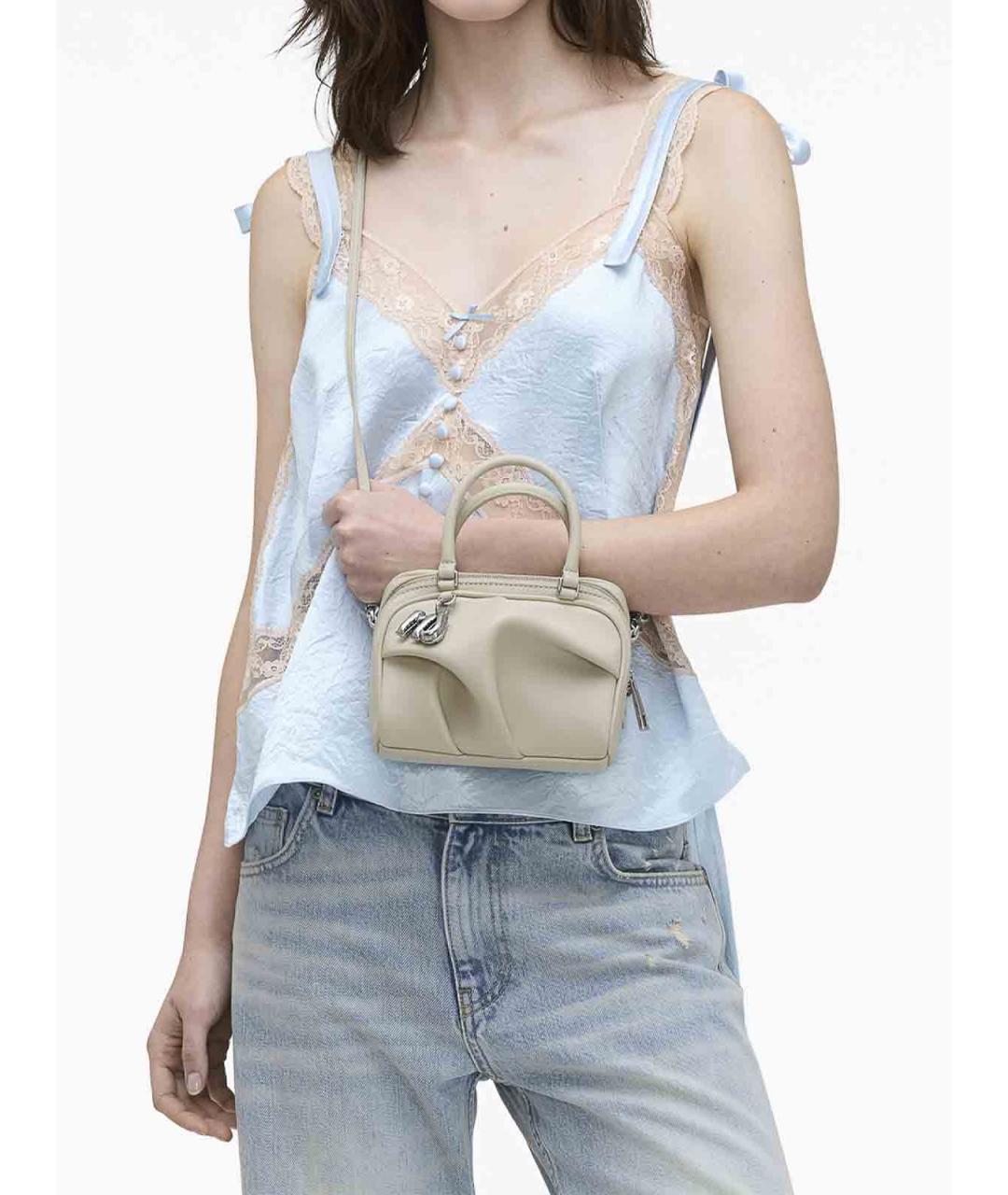 MARC JACOBS Бежевая кожаная сумка с короткими ручками, фото 6