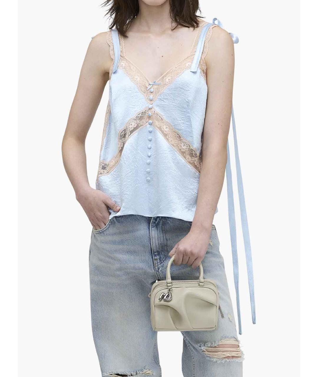 MARC JACOBS Бежевая кожаная сумка с короткими ручками, фото 7