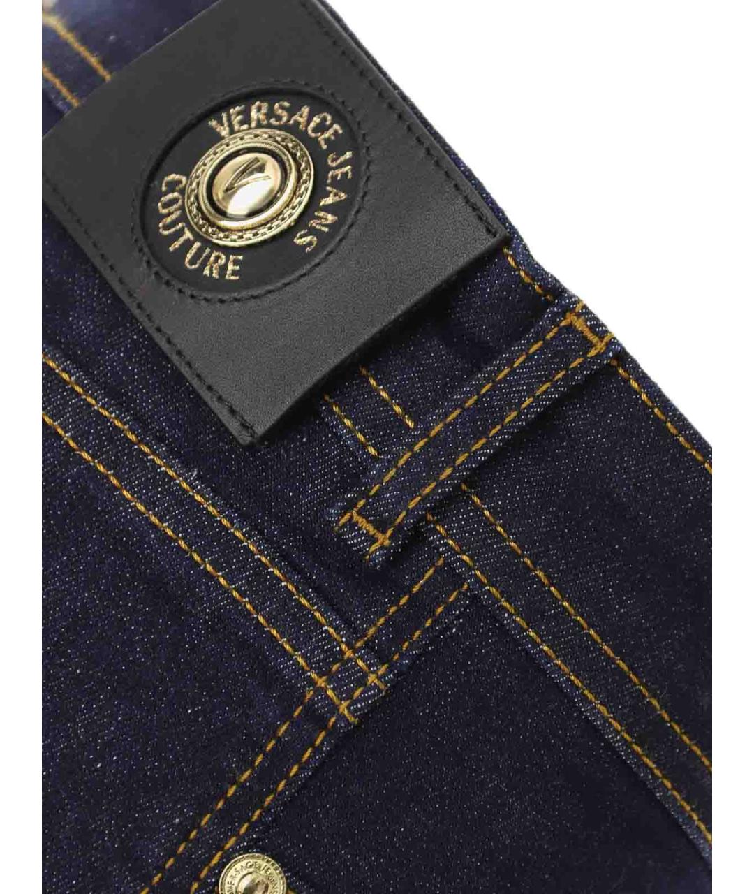 VERSACE JEANS COUTURE Синие хлопковые джинсы слим, фото 3