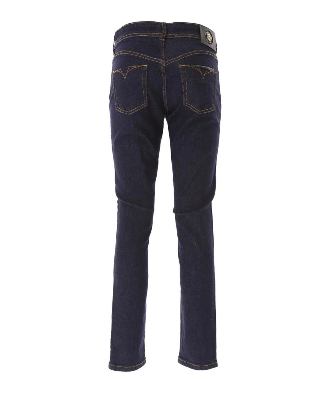 VERSACE JEANS COUTURE Синие хлопковые джинсы слим, фото 2