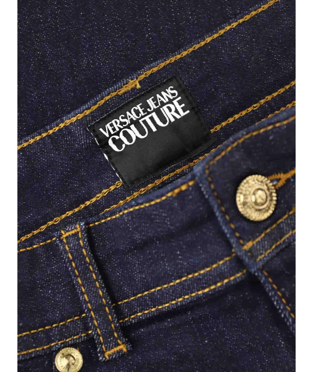 VERSACE JEANS COUTURE Синие хлопковые джинсы слим, фото 5