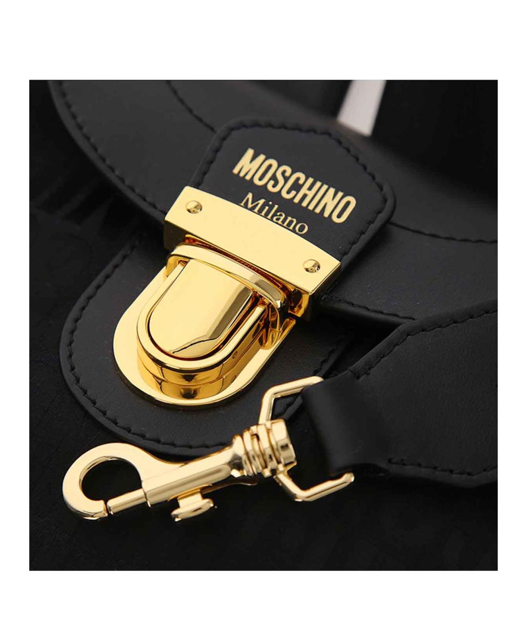 MOSCHINO Черная тканевая сумка через плечо, фото 5