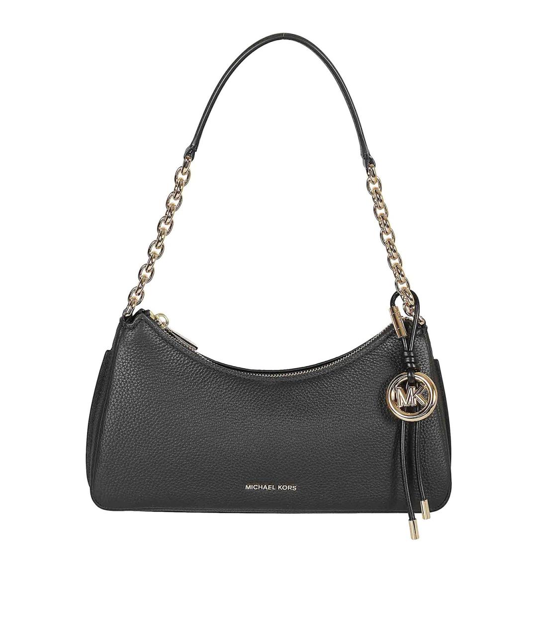 MICHAEL KORS Черная кожаная сумка через плечо, фото 1