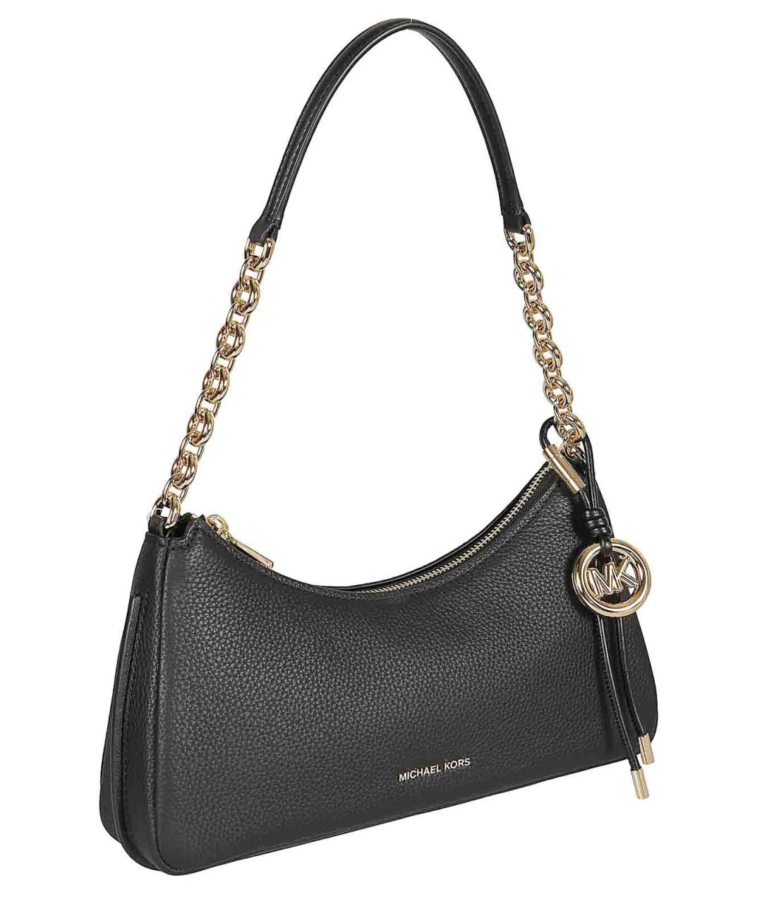 MICHAEL KORS Черная кожаная сумка через плечо, фото 2