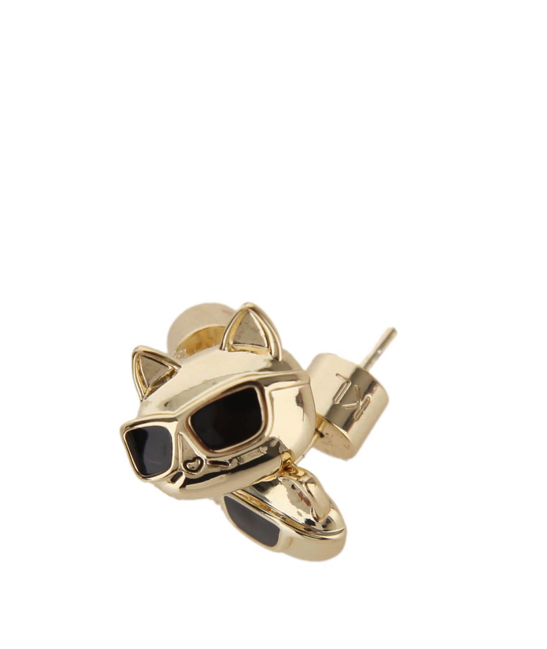 KARL LAGERFELD Золотые латунные серьги, фото 3