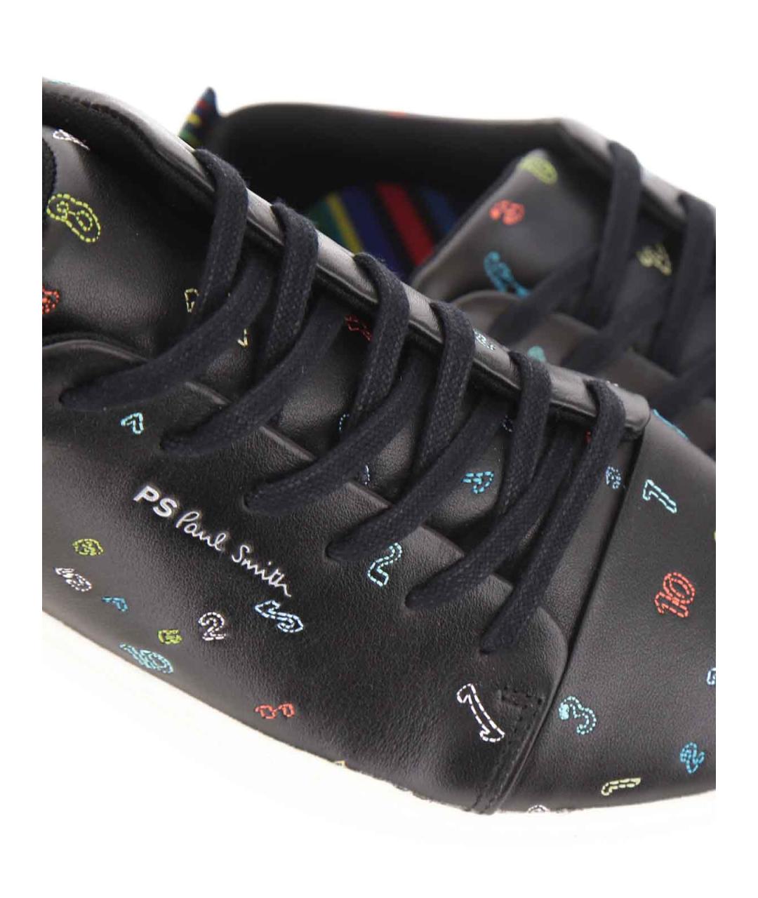PS BY PAUL SMITH Черные кожаные низкие кроссовки / кеды, фото 5