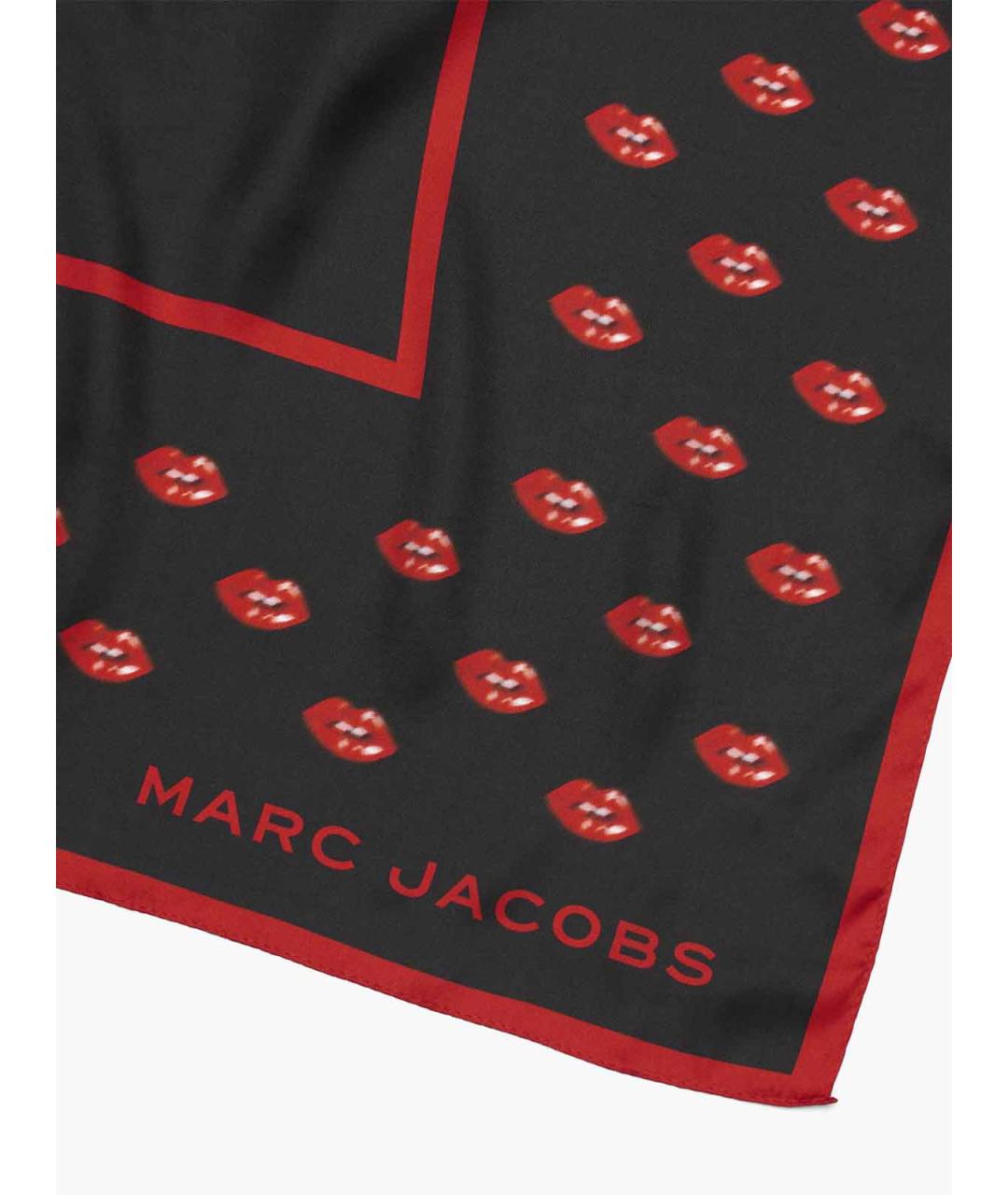 MARC JACOBS Черный шелковый шарф, фото 3