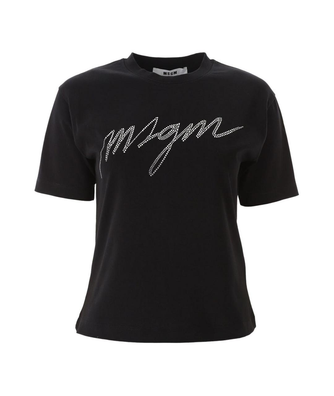MSGM Черная хлопковая футболка, фото 1