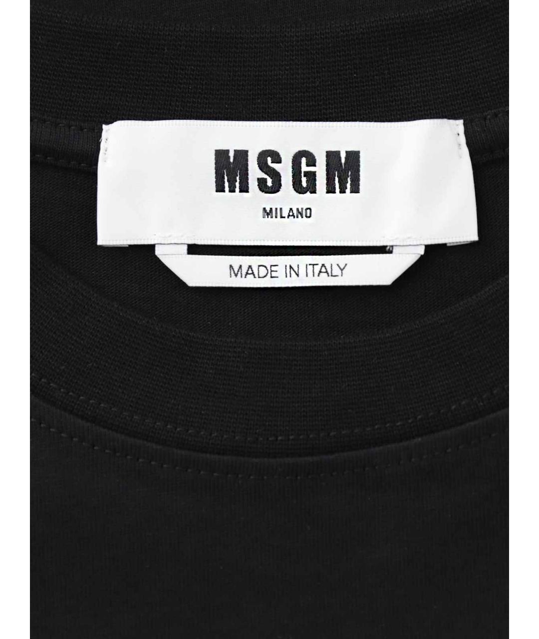 MSGM Черная хлопковая футболка, фото 6